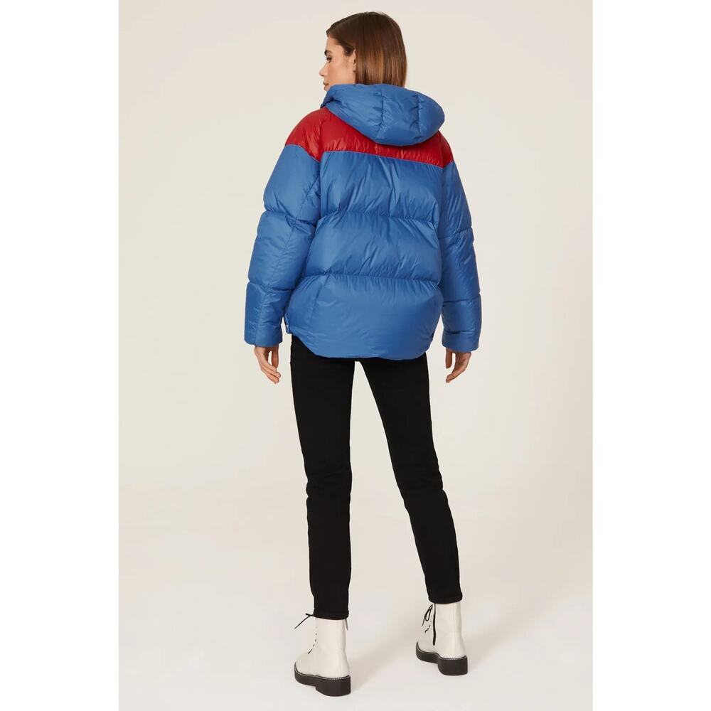 rag & bone Joelle Puffer‎ Jacket Red Blue Size Large - Picture 4 of 11